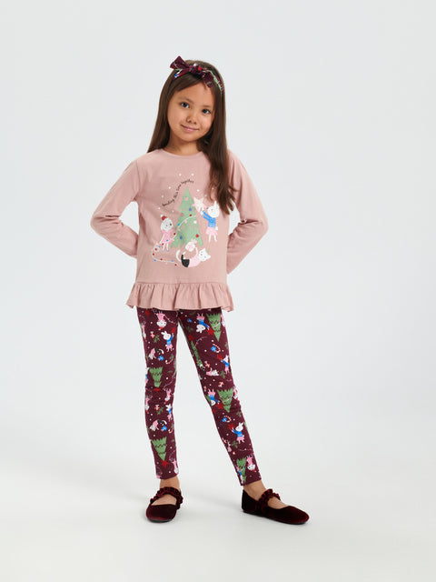 Sinsay Girl's Pastel Pink T-Shirt And Leggings Set | Sinsay In Lebanon
