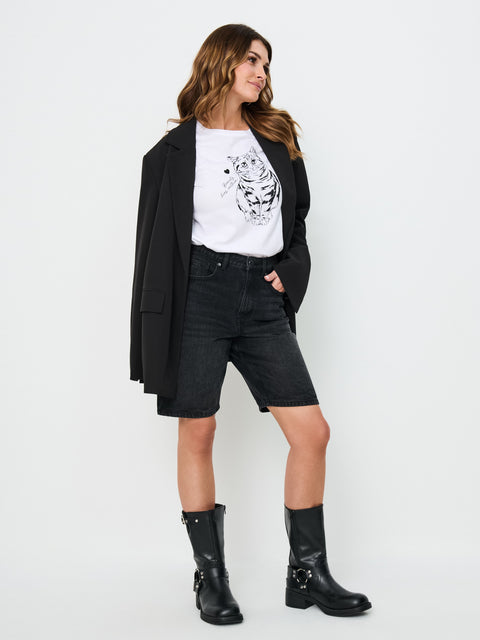 Sinsay Women's White with cat printed T-Shirt | Sinsay in Lebanon