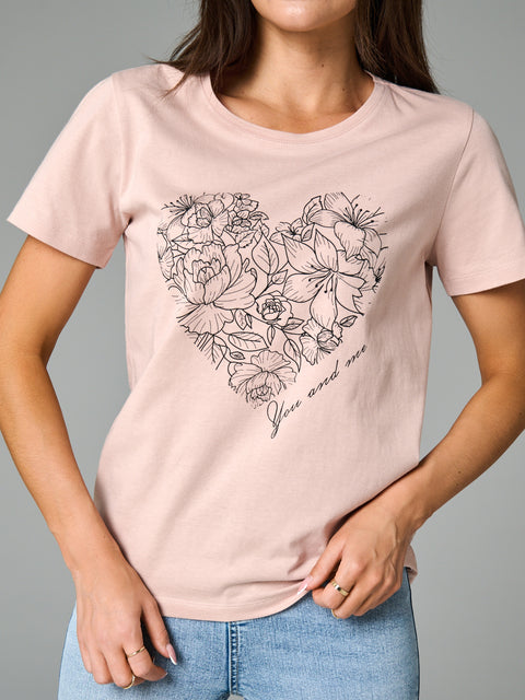 Sinsay Women's Light  Pink with Heart  print  T-Shirt | Sinsay in Lebanon
