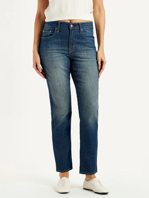 Levi's Women's Blue Denim Slim Straight Fit High Rise Jeans | Levi's in Lebanon