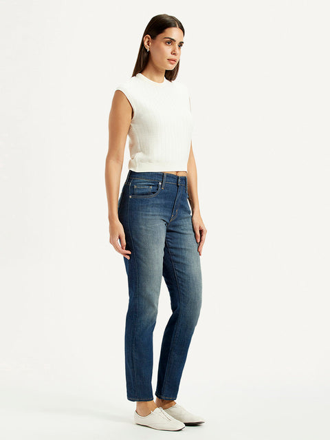 Levi's Women's Blue Denim Slim Straight Fit High Rise Jeans | Levi's in Lebanon