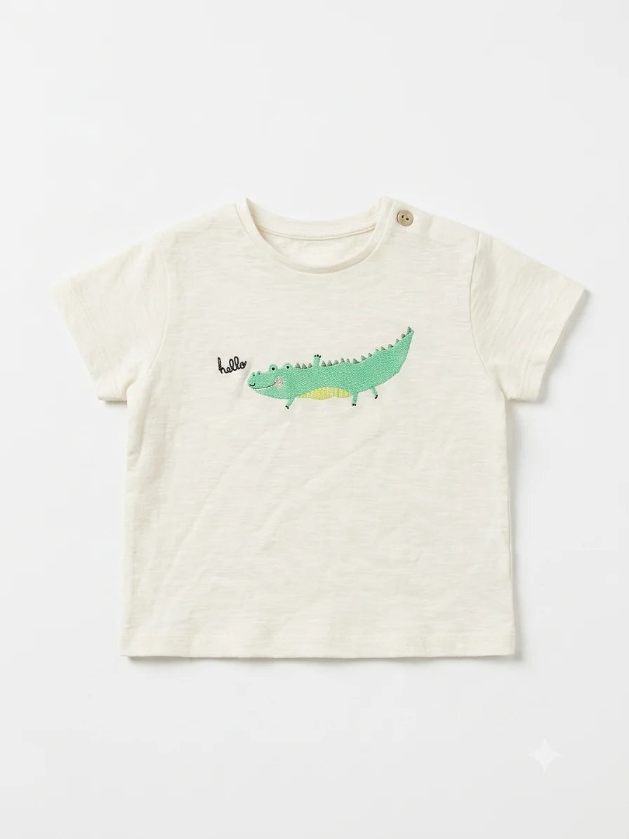 Zara Baby Boy's White Crocodile Printed T-Shirts | Zara In Lebanon