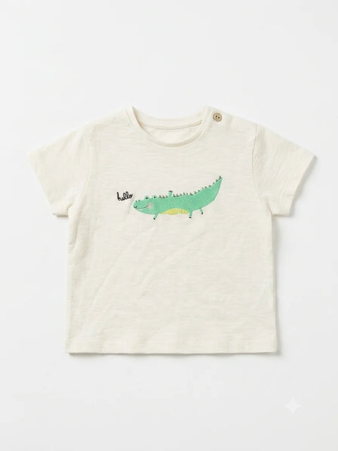 Zara Baby Boy's White Crocodile Printed T-Shirts | Zara In Lebanon