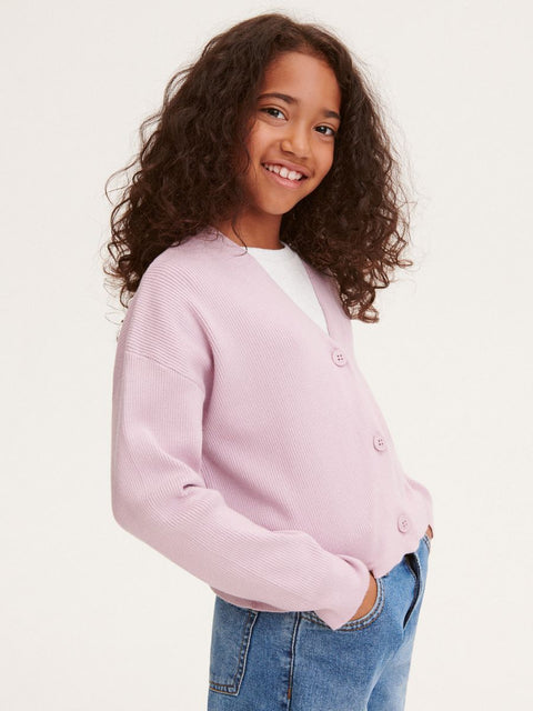 Reserved Girl's Dusty Rose Long Sleeve Cardigan | Reserved In Lebanon