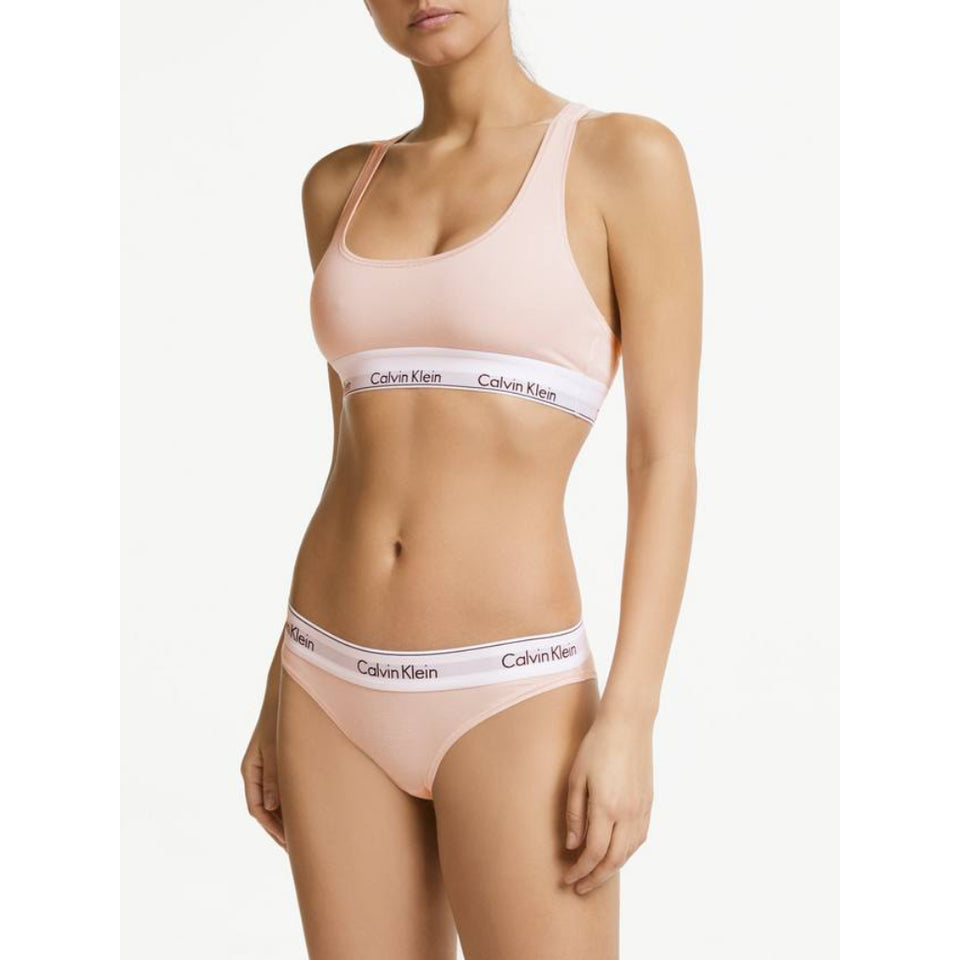 Calvin Klein Women's Light Pink Underwear Modern Cotton Sports Bra