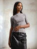 Sinsay Women's Grey Turtle Neck T-Shirt | Sinsay In Lebanon