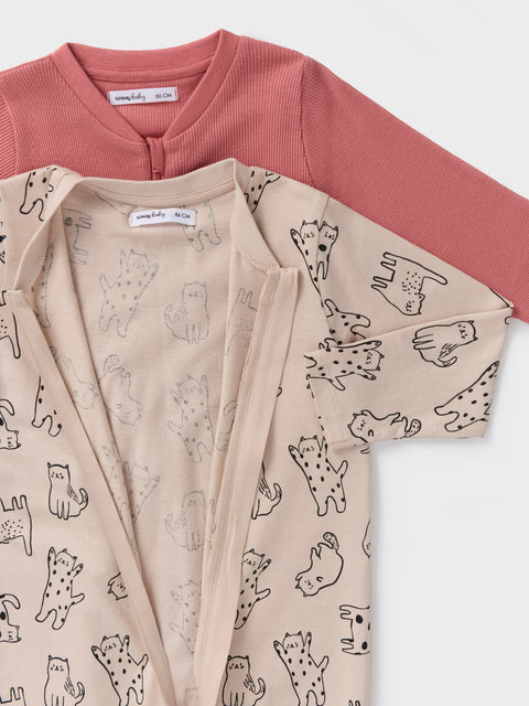 Sinsay Baby Girl's Dusty Rose/Beige Set of 2 Overall | Sinsay in Lebanon