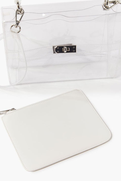 Forever 21 Women's Transparent Satchel & Coin Purse Set Bag | Forever 21 in Lebanon