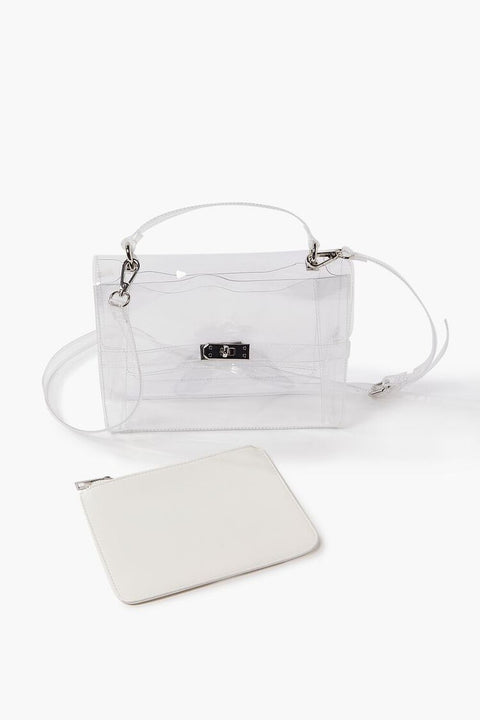 Forever 21 Women's Transparent Satchel & Coin Purse Set Bag | Forever 21 in Lebanon
