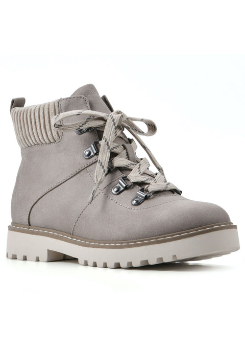 Cliffs by White Mountain Women's Greige Connie Lace-up Booties | Cliffs by White Mountain In Lebanon