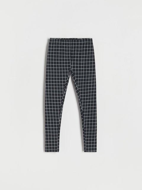 Reserved Girl's Black & White Checkered Leggings | Reserved In Lebanon