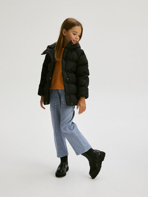 Reserved GIRL's Black Leather Boots With Elastic Insert | Reserved In Lebanon