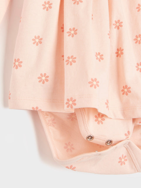 Sinsay Fox & Bunny Baby Girl's Pastel Pink Floral Bodysuit | Sinsay In Lebanon