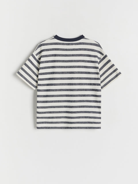 Reserved Boy's White Oversized Striped T-shirt | Reserved In Lebanon