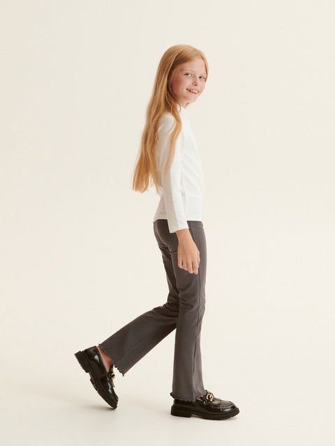 Reserved Girl's Dark Grey Flare Cotton Pants | Reserved In Lebanon