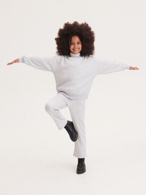 Sinsay Girl's Light Gray Wide Leg Sweatpant |Sinsay In Lebanon