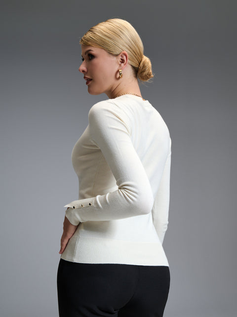 Sinsay Women's Off White Slim Fit Sweater | Sinsay In Lebanon
