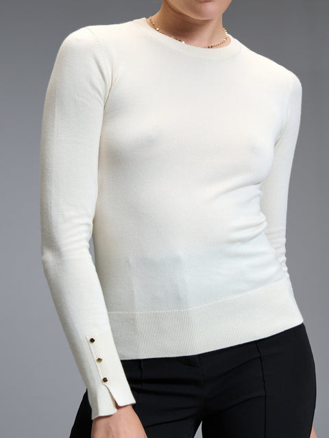Sinsay Women's Off White Slim Fit Sweater | Sinsay In Lebanon