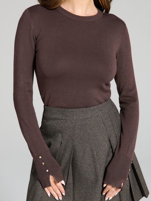 Sinsay Women's Brown Slim Fit Knitted Blouse|Sinsay In Lebanon