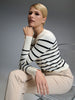 Sinsay Women's White & Black Striped Slim Fit Pullover Blouse | Sinsay In Lebanon