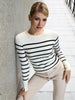 Sinsay Women's White & Black Striped Slim Fit Pullover Blouse | Sinsay In Lebanon
