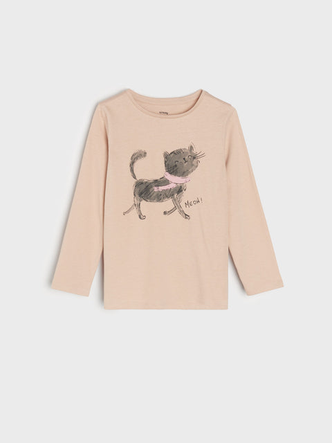 Sinsay Girl's Beige Blouse With Print | Sinsay In Lebanon