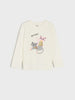 Sinsay Girls Cream Cat Graphic Long Sleeve T-Shirt | Sinsay in Lebanon