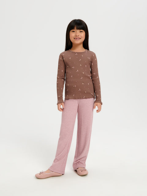 Sinsay Baby Girl's Brown Ribbed Floral Long Sleeve Blouse | Sinsay In Lebanon