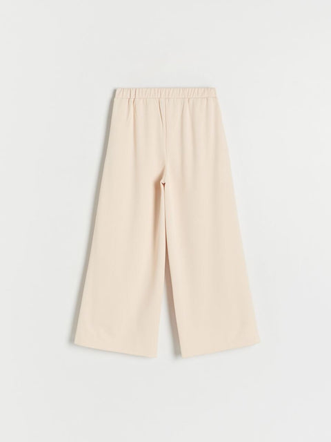 Reserved Girl's Light Beige Viscose Blend Wide Leg Pant | Reserved In Lebanon