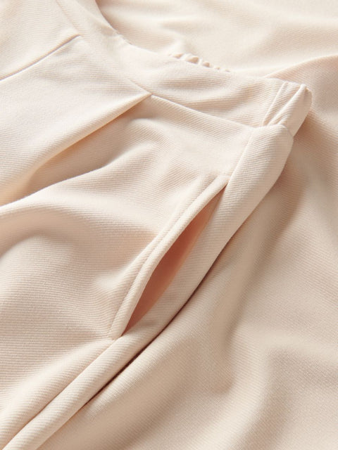 Reserved Girl's Light Beige Viscose Blend Wide Leg Pant | Reserved In Lebanon