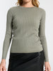 Sinsay Women's Khaki Green Ribbed Slim Fit Blouse | Sinsay In Lebanon