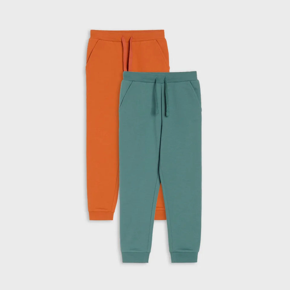 Sinsay Boy's Orange & Muted Teal Drawstring 2-Pack Sweatpants