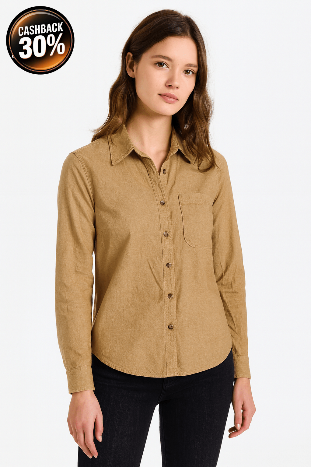 Forever 21 Women's Beige Ribbed Long Sleeve Shirt | Forever 21 In Lebanon