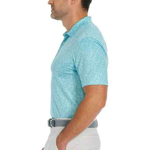 Greg Norman Men’s Aqua ML75 UPF 50+ Moisture Wicking Polo Neck T-Shirt | Greg Norman In Lebanon