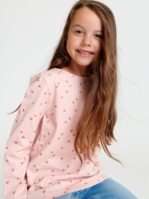 Sinsay Girl's Light Pink Heart Printed Blouse | Sinsay In Lebanon