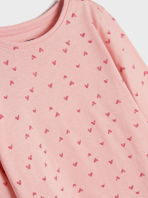 Sinsay Girl's Light Pink Heart Printed Blouse | Sinsay In Lebanon