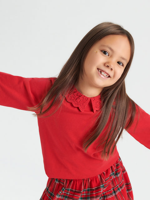 Sinsay Girl's Red Decorative Collar Long-Sleeve Blouse | Sinsay In Lebanon