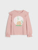 Sinsay Girl's Pastel Pink Ruffle Shoulder Blouse | Sinsay In Lebanon