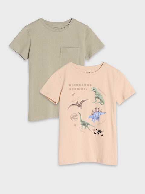 Sinsay Baby Boy's Beige/Olive Green T-Shirts 2-Pack | Sinsay In Lebanon