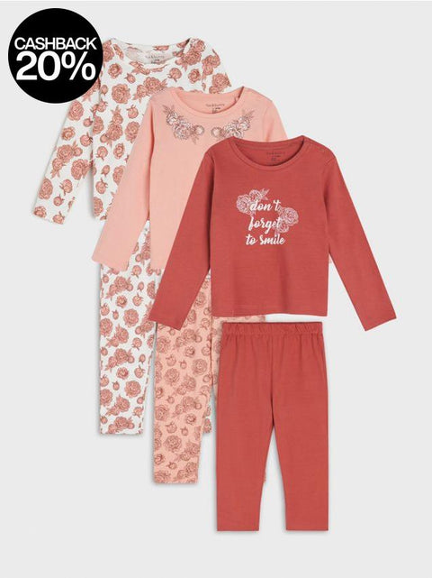 Sinsay Baby Girl's Multicolor Printed 3 pack Pajama Set |Sinsay In Lebanon