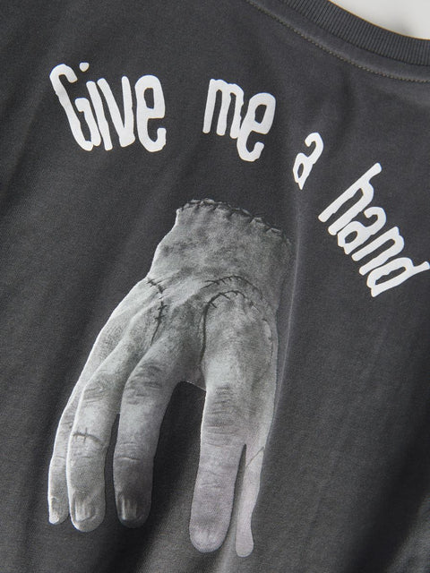 Reserved Boy's Dark Gray Wednesday Chest Printed Long Sleeve Blouse |Reserved In Lebanon