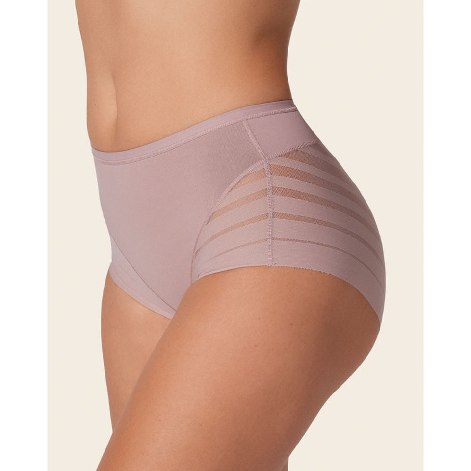 Leonisa Women's Dusty Rose Lace Stripe Undetectable Classic Briefs