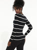 Sinsay Women's Black & White Striped Slim Fit Blouse | Sinsay In Lebanon