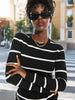 Sinsay Women's Black & White Striped Slim Fit Blouse | Sinsay In Lebanon