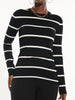 Sinsay Women's Black & White Striped Slim Fit Blouse | Sinsay In Lebanon