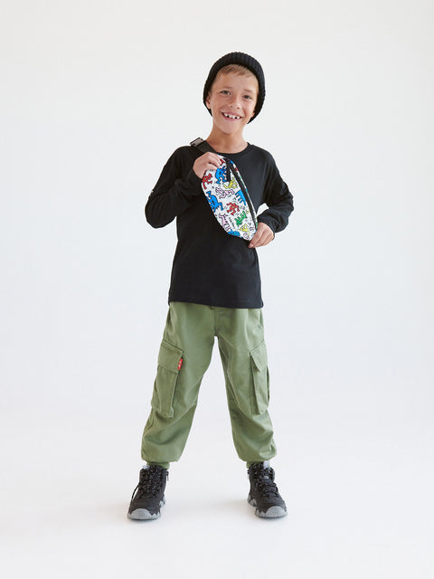 Reserved Boy's Black Smooth Long Sleeve Blouse With Patch | Reserved In Lebanon
