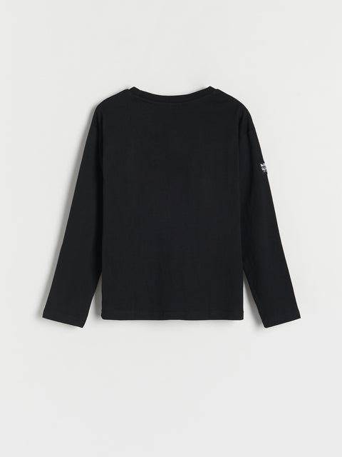 Reserved Boy's Black Smooth Long Sleeve Blouse With Patch | Reserved In Lebanon
