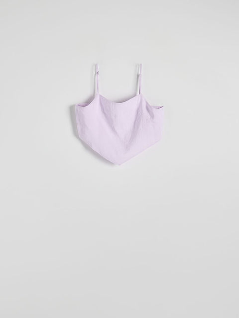 Reserved Women's Lilac Hem Scarf Crop Top With Spaghetti Straps | Reserved In Lebanon