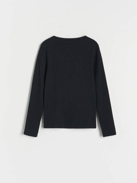 Reserved Girl's Black Striped Long Sleeve Blouse | Reserved In Lebanon