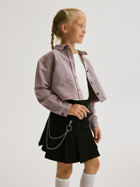 Reserved Girl's Black Pleated Skirt With Chain | Reserved In Lebanon